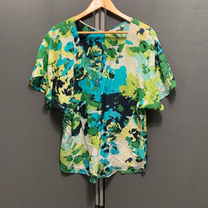 B23-Women's Halogen Blouse Size L Multi-color